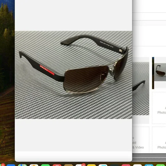 Prada Gunmetal Brown 65mm Sunglasses New